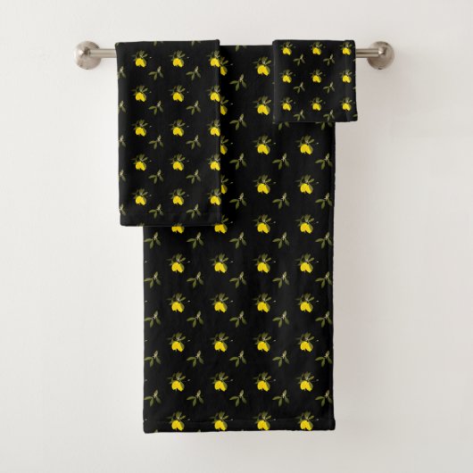 Lemons and flowers badhandtuch set (Insitu)