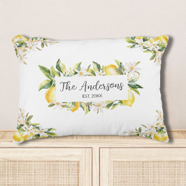 Lemons and Flowers Floral Botanical Family Name Dekokissen
