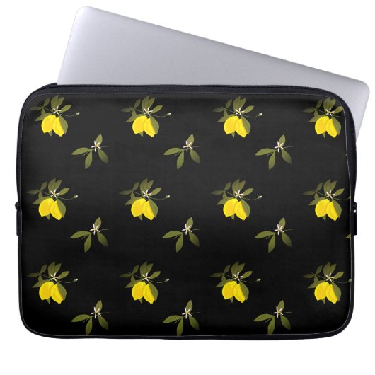 Lemons and flowers laptopschutzhülle (Vorderseite)