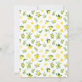 Lemons and Flowers with Foliage Baby Shower Einladung (Rückseite)