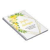 Lemons and Foliage Baby Birth Stats Notizblock (Rechte Seite)