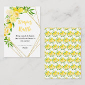 Lemons and Foliage Baby Shower Diaper Raffle Begleitkarte (Vorne/Hinten)