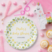 Lemons and Foliage Baby Shower Pappteller (Party)