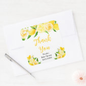 Lemons and Foliage Baby Shower Thank You Quadratischer Aufkleber (Umschlag)