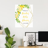 Lemons and Foliage Baby Shower Welcome Poster (Heimbüro)