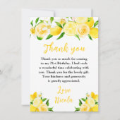 Lemons and Foliage Birthday Dankeskarte (Vorderseite)