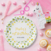 Lemons and Foliage Birthday Pappteller (Party)