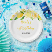 Lemons and Foliage Birthday Pappteller (Party)