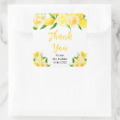 Lemons and Foliage Birthday Thank You Quadratischer Aufkleber (Tasche)