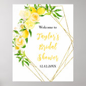 Lemons and Foliage Bridal Shower Welcome Sign Poster (Vorne)