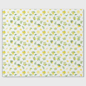 Lemons and Foliage Pattern Geschenkpapier (Flach)