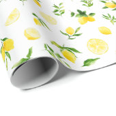 Lemons and Foliage Pattern Geschenkpapier (Rolleneckpunkt)