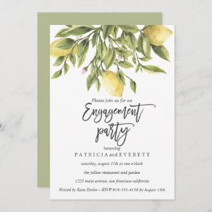 Lemons and Foliage Wedding Engagement Party v3 Einladung