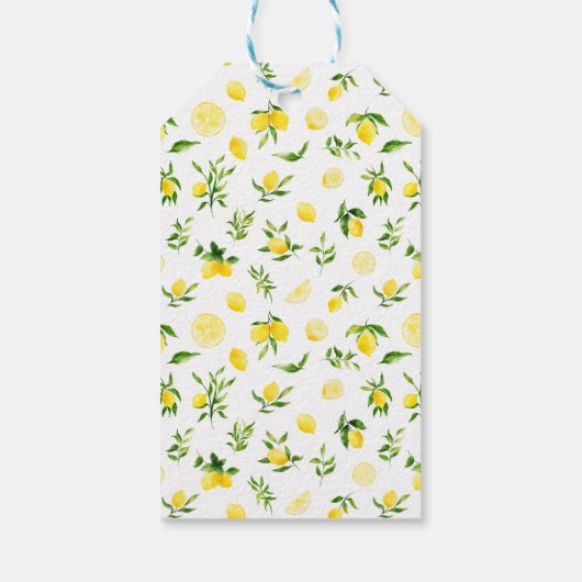 Lemons and Foliage Wedding Thank You Geschenkanhänger (Rückseite)