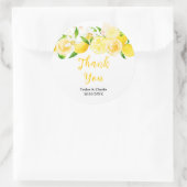 Lemons and Foliage Wedding Thank You Runder Aufkleber (Tasche)
