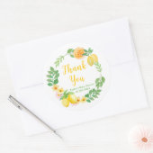 Lemons and Greenery Baby Shower Vielen Dank Runder Aufkleber (Umschlag)