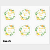 Lemons and Greenery Baby Shower Vielen Dank Runder Aufkleber (Blatt)