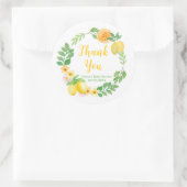Lemons and Greenery Baby Shower Vielen Dank Runder Aufkleber (Tasche)
