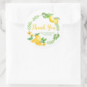 Lemons and Greenery Baby Shower Vielen Dank Runder Aufkleber (Tasche)