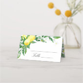 Lemons and Greenery Blossom Wedding Platzkarte (Vorderseite)