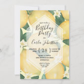 Lemons and Greenery Geburtstagsparty Einladungen (Vorderseite)