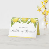 Lemons and Greenery werden Sie meine Ehrenminister Karte (Gelbe Blume)