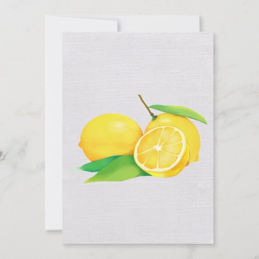 Lemons and Linen Watercolor Engagement Party Einladung (Rückseite)