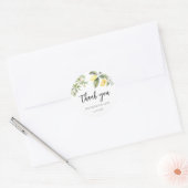 Lemons and Olive Nature Wedding Vielen Dank für Ih Runder Aufkleber (Umschlag)