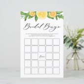 Lemons and Orange Summer Brautparty Bingo Game (Stehend Vorderseite)