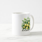 Lemons Aquarellfrucht Botanisch Kaffeetasse (VorderseiteRechts)