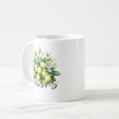 Lemons Aquarellfrucht Botanisch Kaffeetasse (Vorderseite Links)