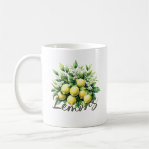 Lemons Aquarellfrucht Botanisch Kaffeetasse