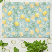 Lemons Aquarellmuster Minze Bläserlemon Geschirrtuch (Gefaltet)