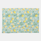 Lemons Aquarellmuster Minze Bläserlemon Geschirrtuch (Horizontal)