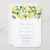 Lemons Blass und Classic Blue Co-Ed Baby Shower Einladung (Vorderseite)