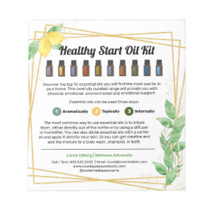 Lemons & Blätter Essential Oil Kit Handout Notizblock