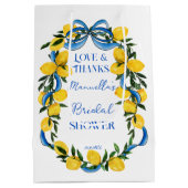 Lemons blaues Bugband Brautparty bevorzugt Mittlere Geschenktüte (Rückseite)