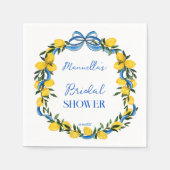 Lemons blaues Bugband Brautparty mit Monogramm Serviette (Vorderseite)