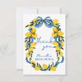 Lemons blaues Bugband Italienisches Brautparty Dankeskarte (Vorderseite)