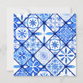 Lemons blaues Bugband Italienisches Brautparty Einladung (Rückseite)