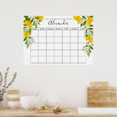 Lemons Blossom Babydusche schätzt den Fälligkeitsd Poster (Küche)