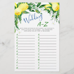 Lemons Blossom Doppelseitiges Brautparty Spiel