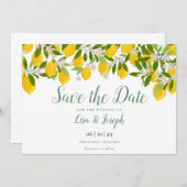 Lemons Blossom Elegantes Skript Save The Date (Vorne/Hinten)