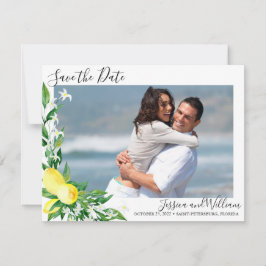 Lemons Blossom Foto Hochzeit Speichern Sie die Dat Save The Date