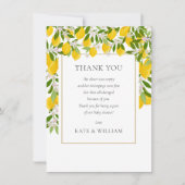Lemons Blossom Greenerenery Baby Shower Gedicht Dankeskarte (Vorderseite)