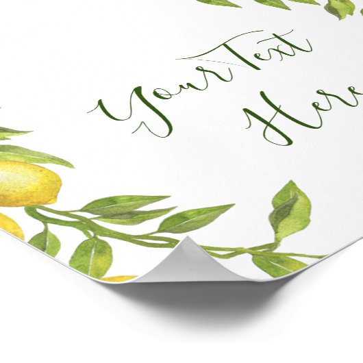 Lemons Blossom Greenerity Abschluss Zeichenplakat Poster (Ecke)