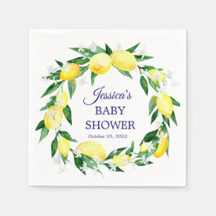 Lemons Blossom Greenerity Baby Shower Paper Serviette