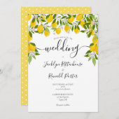 Lemons Blossom Greenerity Wedding Einladung (Vorne/Hinten)