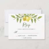 Lemons Blossom Greenerity Wedding RSVP Card (Vorderseite)