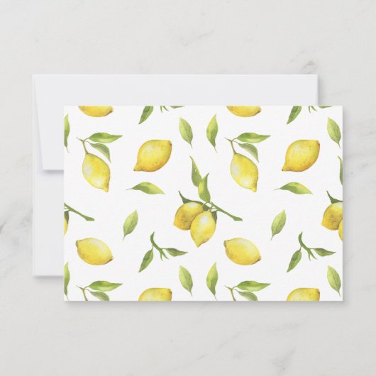 Lemons Blossom Greenerity Wedding RSVP Card (Rückseite)